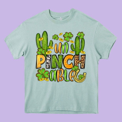 Un Pinch Able  St. Patrick's Day Heavy Core Tee Designed By Oliviacreatesart