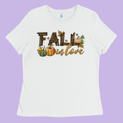 Fall In Love Ladies Tee Designed By Bundleandbundleshop