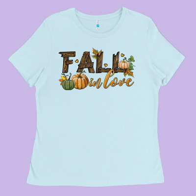 Fall In Love Ladies Tee Designed By Bundleandbundleshop