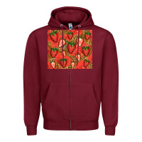 Burgundy strawberries Zipper Hoodie - Jasminsmagicworld