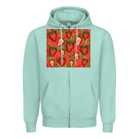 Seafoam strawberries Zipper Hoodie - Jasminsmagicworld