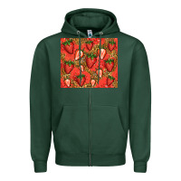 Sports Green strawberries Zipper Hoodie - Jasminsmagicworld