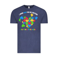 Vintage Denim Wear Blue For My Brother Autism Vintage Tee - CowhideDigitalArt