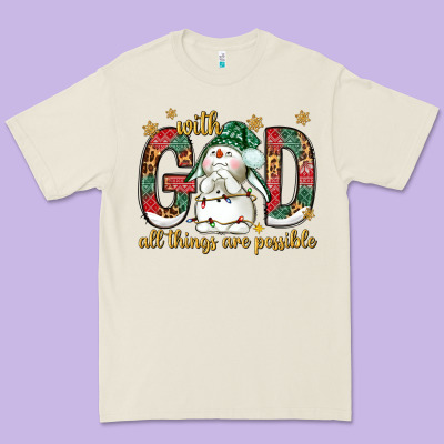 With God All Things Are Possible With Snowman Bbs Premium Tee Designed By Bundleandbundleshop