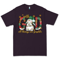 Plum with god all things are possible with snowman bbs Premium Tee - BundleAndBundleShop