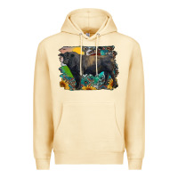 Black Angus Bull With Aztec And Farm Background Premium Hoodie | Teevron