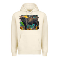 Tofu black angus bull with aztec and farm background Premium Hoodie - RanaPortraitStore
