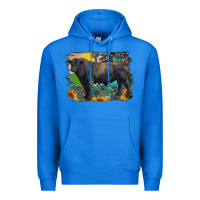 True Royal black angus bull with aztec and farm background Premium Hoodie - RanaPortraitStore