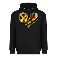 Black childhood cancer awareness heart Heavyweight Hoodie - Jasminsmagicworld