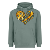 Sage childhood cancer awareness heart Heavyweight Hoodie - Jasminsmagicworld