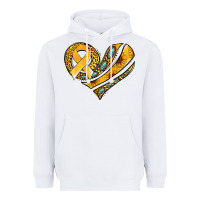 White childhood cancer awareness heart Heavyweight Hoodie - Jasminsmagicworld