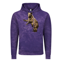Cloud Purple Brown Bear Cub Vintage Hoodie - LillyAllenDesigns