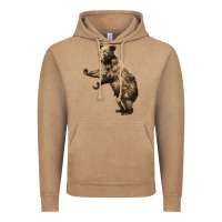 Vintage Coffee Brown Bear Cub Vintage Hoodie - LillyAllenDesigns