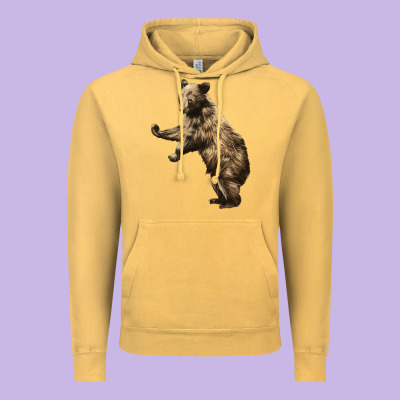 Brown Bear Cub Vintage Hoodie Designed By Lillyallendesigns