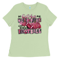 Matcha in october we wear pink and watch football Ladies Tee - FaDigitalArtStudio