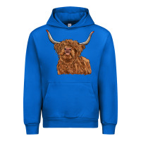 Cobalt highland cow Urban Hoodie - RanaPortraitStore