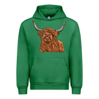 Emerald highland cow Urban Hoodie - RanaPortraitStore