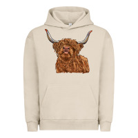 Pigment French Oak highland cow Urban Hoodie - RanaPortraitStore