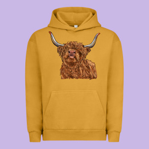 Highland Cow Urban Hoodie Designed By Ranaportraitstore