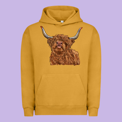 Highland Cow Urban Hoodie Designed By Ranaportraitstore