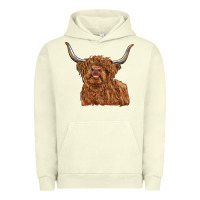 Pigment Pistachio highland cow Urban Hoodie - RanaPortraitStore