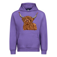 Tulip highland cow Urban Hoodie - RanaPortraitStore