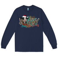 Navy howdy christmas Long Sleeve Tee - CowhideDigitalArt