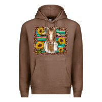 Chestnut goat daisy sunflowers leopard serape glitter Premium Hoodie - Artiststas