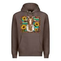 Coffee goat daisy sunflowers leopard serape glitter Premium Hoodie - Artiststas