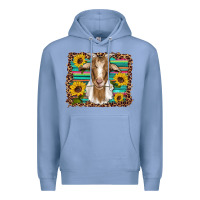 Colony Blue goat daisy sunflowers leopard serape glitter Premium Hoodie - Artiststas