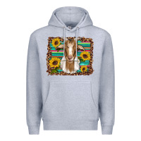 Heather Grey goat daisy sunflowers leopard serape glitter Premium Hoodie - Artiststas