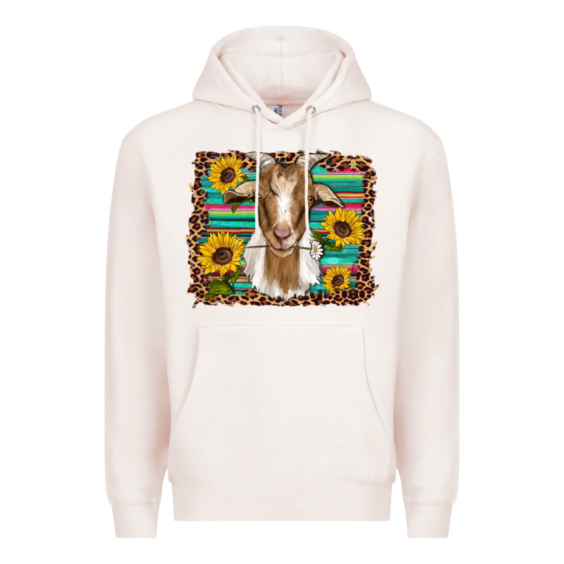 Goat Daisy Sunflowers Leopard Serape Glitter Premium Hoodie by Artiststas | Teevron