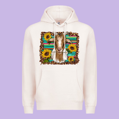 Goat Daisy Sunflowers Leopard Serape Glitter Premium Hoodie Designed By Artiststas