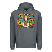 Rock goat daisy sunflowers leopard serape glitter Premium Hoodie - Artiststas