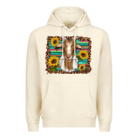 Sandshell goat daisy sunflowers leopard serape glitter Premium Hoodie - Artiststas