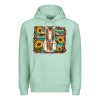 Seafoam goat daisy sunflowers leopard serape glitter Premium Hoodie - Artiststas