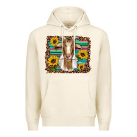 Tofu goat daisy sunflowers leopard serape glitter Premium Hoodie - Artiststas