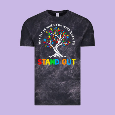 Why Fit In Autism Awareness Vintage Tee Designed By Cowhidedigitalart