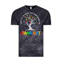 Cloud Black Why Fit In Autism Awareness Vintage Tee - CowhideDigitalArt