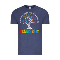 Vintage Denim Why Fit In Autism Awareness Vintage Tee - CowhideDigitalArt