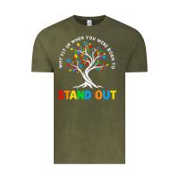 Vintage Olive Why Fit In Autism Awareness Vintage Tee - CowhideDigitalArt