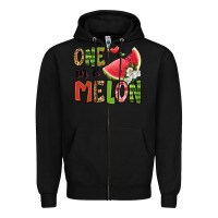 Black one in a melon watermelon Zipper Hoodie - Jasminsmagicworld