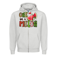 Dove Grey one in a melon watermelon Zipper Hoodie - Jasminsmagicworld