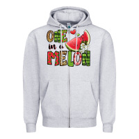 Heather Grey one in a melon watermelon Zipper Hoodie - Jasminsmagicworld