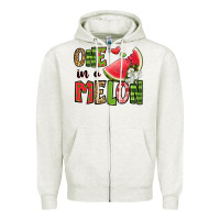 Oatmeal Heather one in a melon watermelon Zipper Hoodie - Jasminsmagicworld