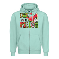 Seafoam one in a melon watermelon Zipper Hoodie - Jasminsmagicworld