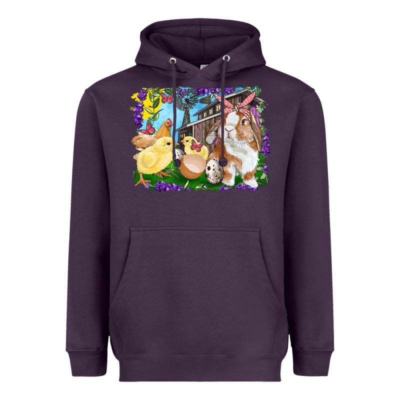 Easter Farm Chicks And Bunny Heavyweight Hoodie by RanaPortraitStore | Teevron