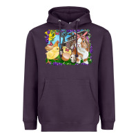 Plum easter farm chicks and bunny Heavyweight Hoodie - RanaPortraitStore