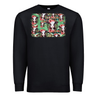 Black baby cow floral aztec background Premium Sweatshirt - Jasminsmagicworld