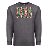 Charcoal Heather baby cow floral aztec background Premium Sweatshirt - Jasminsmagicworld
